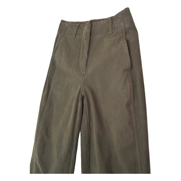 Wilfred Free by Aritzia Faded Olive Green Wide Leg Pants Size 00 - Picture 3 of 9